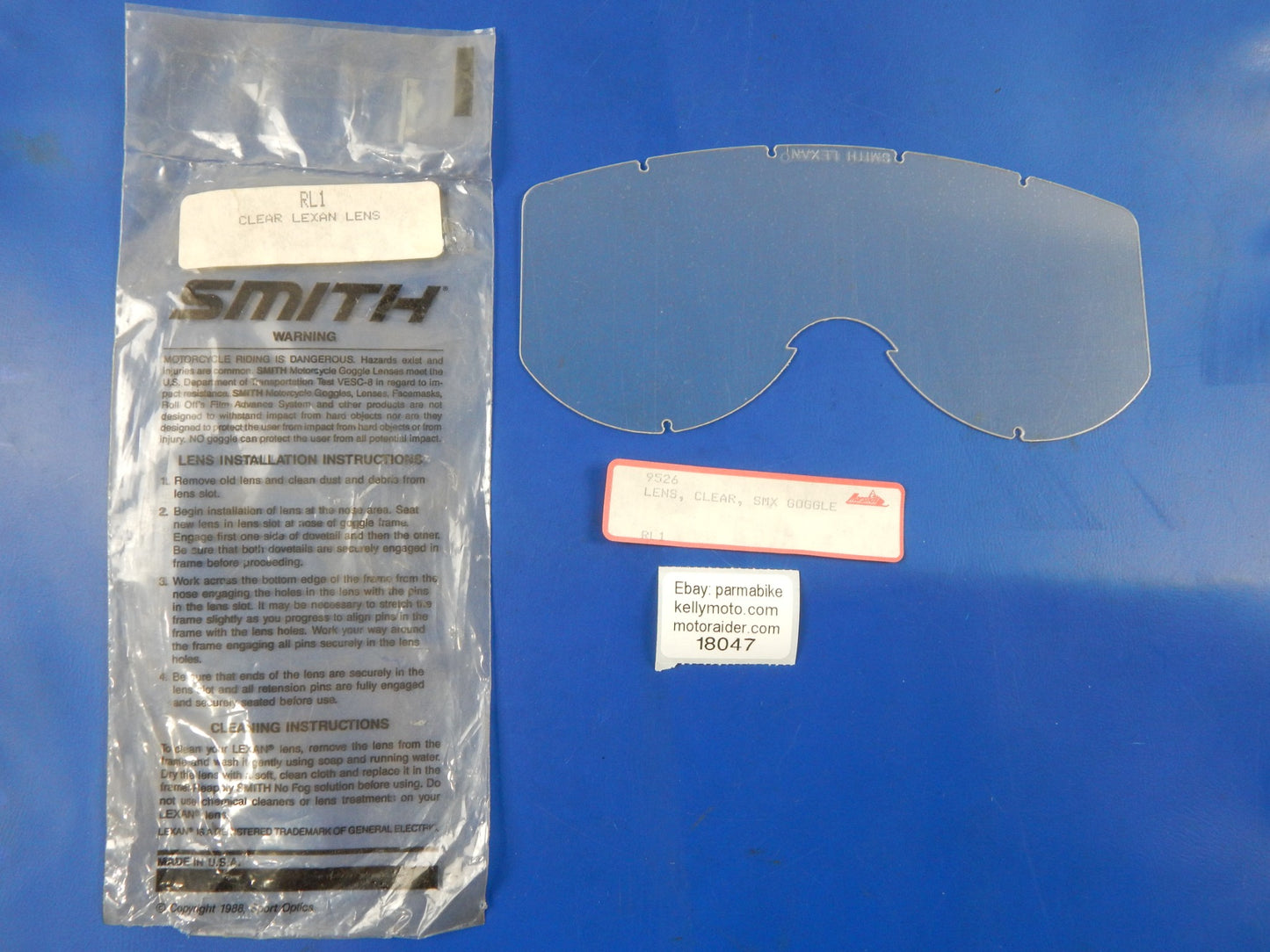 SMITH LEXAN SMX GOGGLE CLEAR  9526 RL1 VINTAGE MOTOCROSS ENDURO SHIELD VISOR - MotoRaider