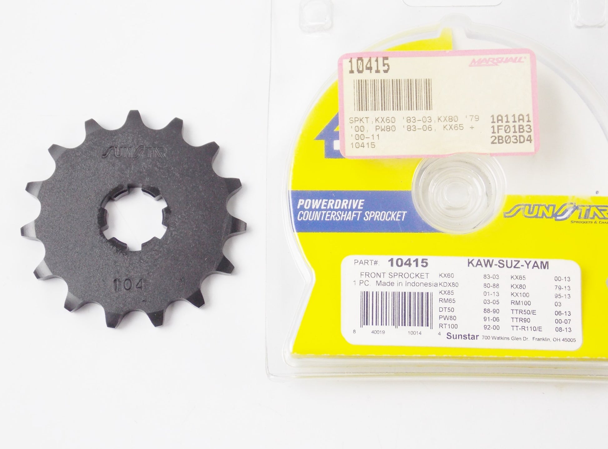 SUNSTAR FRONT COUNTER SPROCKET T-15 KAWASAKI SUZUKI YAMAHA 10415 - MotoRaider