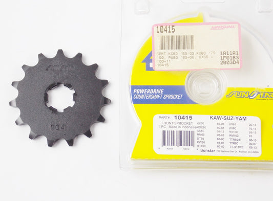 SUNSTAR FRONT COUNTER SPROCKET T-15 KAWASAKI SUZUKI YAMAHA 10415 - MotoRaider
