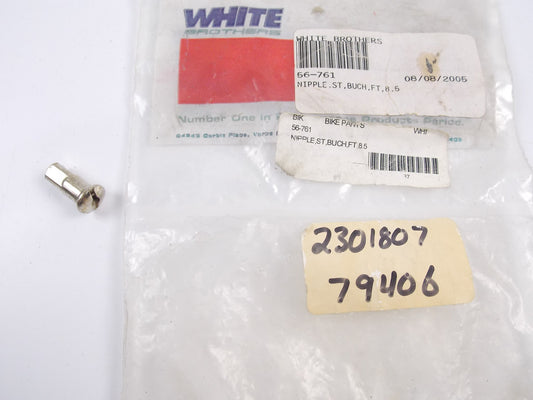 NOS WHITE BROTHERS FRONT REAR WHEEL SPOKE NIPPLES SET OF 36 GAUGE 8.5 # 56-761 - MotoRaider