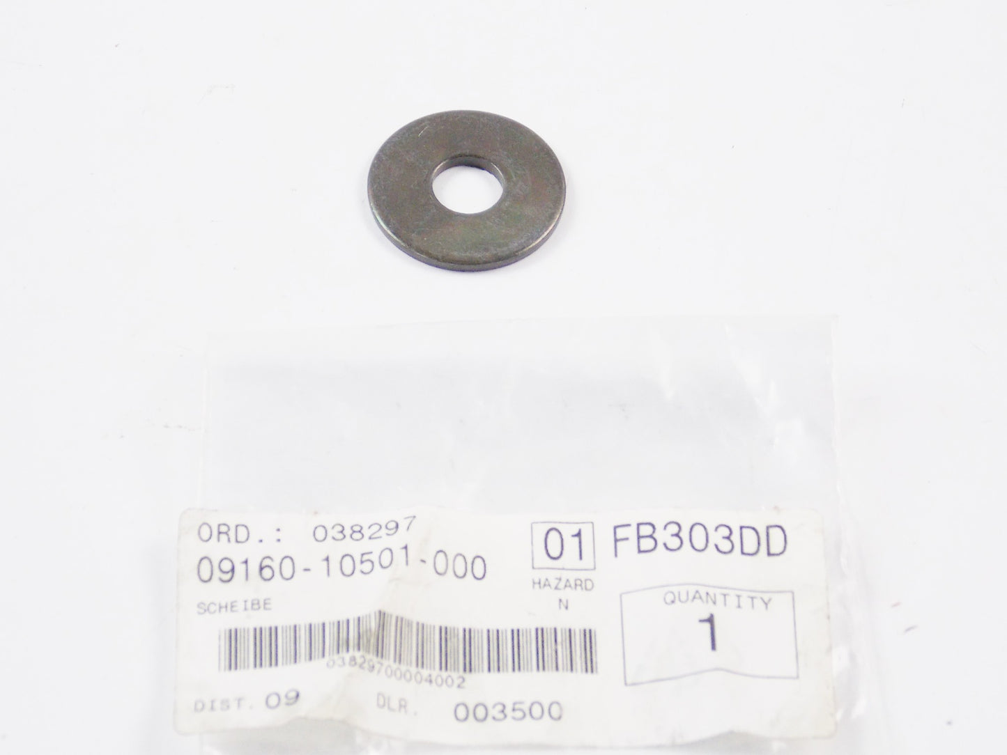 NOS OEM SUZUKI 1999-2007 GSX1300 | 1998-2011 GZ125 WASHER 09160-10501-000 - MotoRaider