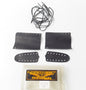 NORDWEST HANDLEBAR GRIPS/LEVERS BLACK LEATHER COVERS SET HARLEY CUSTOM CHOPPER - MotoRaider