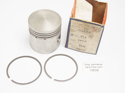 NOS ASSO WERKE 3246 PISTON + RINGS DIAMETER 57.6 mm GILERA - MotoRaider