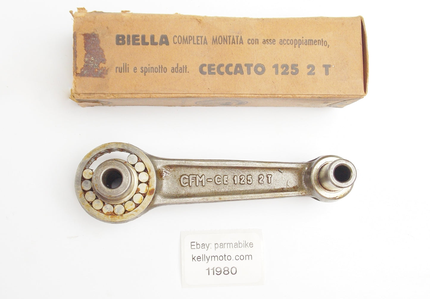 NOS CFM PISTON CONNECTING ROD + BEARING + PIN CECCATO 125 cc. 2-STROKE MOTOR - MotoRaider