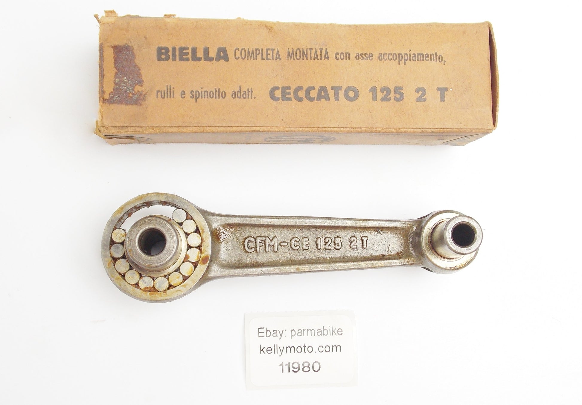 NOS CFM PISTON CONNECTING ROD + BEARING + PIN CECCATO 125 cc. 2-STROKE MOTOR - MotoRaider