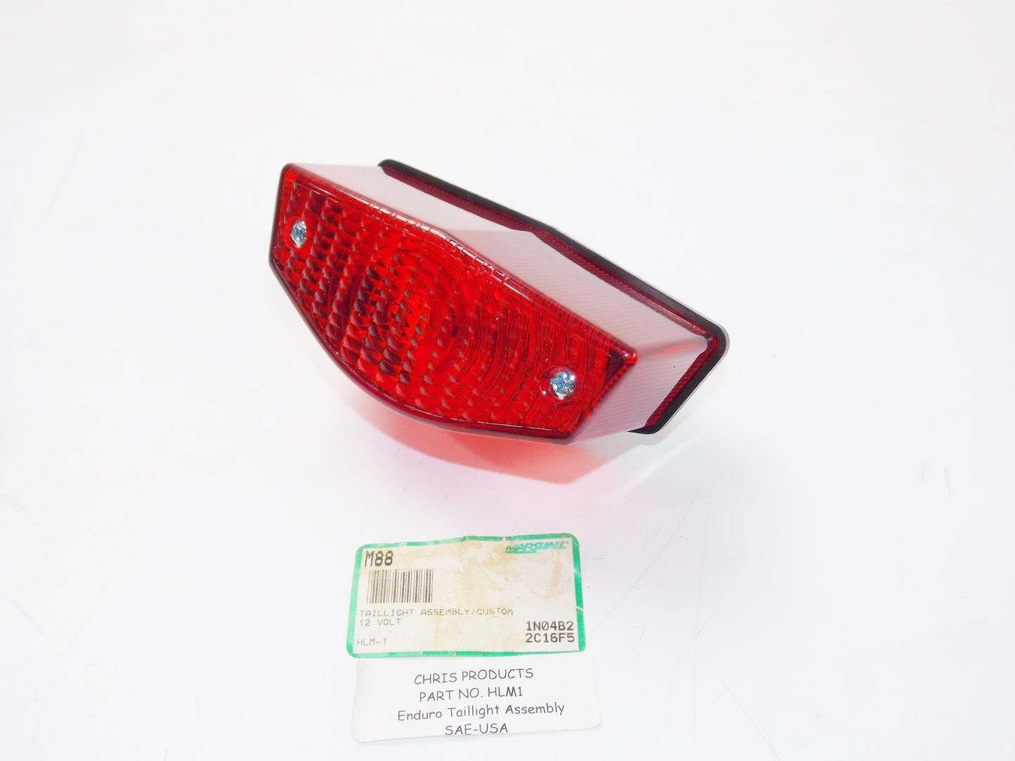 UNIVERSAL ENDURO TAILLIGHT ASSEMBLY CUSTOM 12VOLT M88 | HLM-1 YAMAHA SUZUKI KTM - MotoRaider