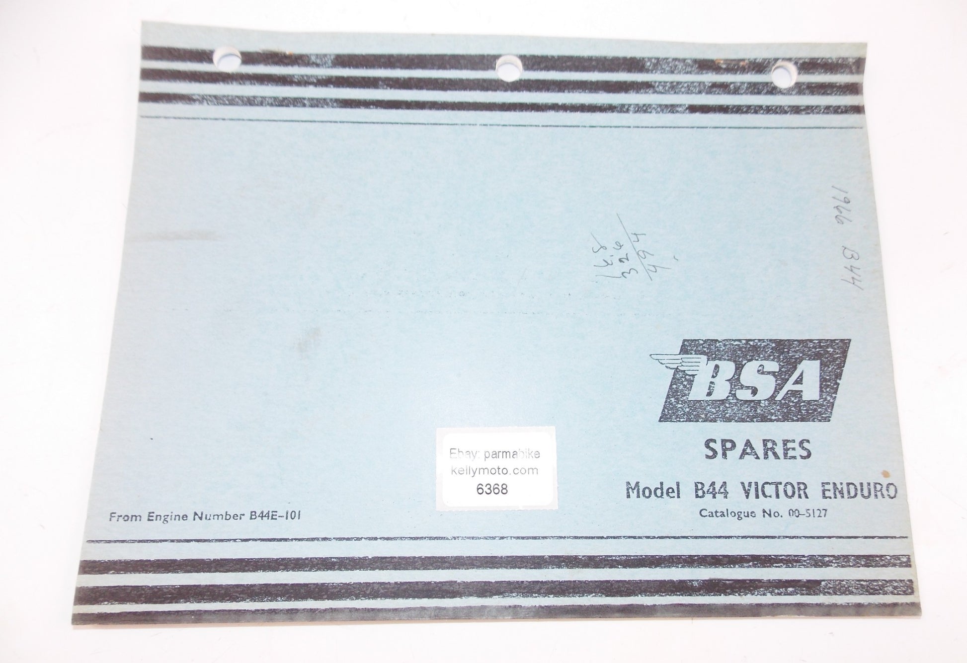 BSA BOOK SPARES MANUAL B44 VICTOR ENDURO 1966 ENGLISH FRENCH GERMAN SPANISH - MotoRaider