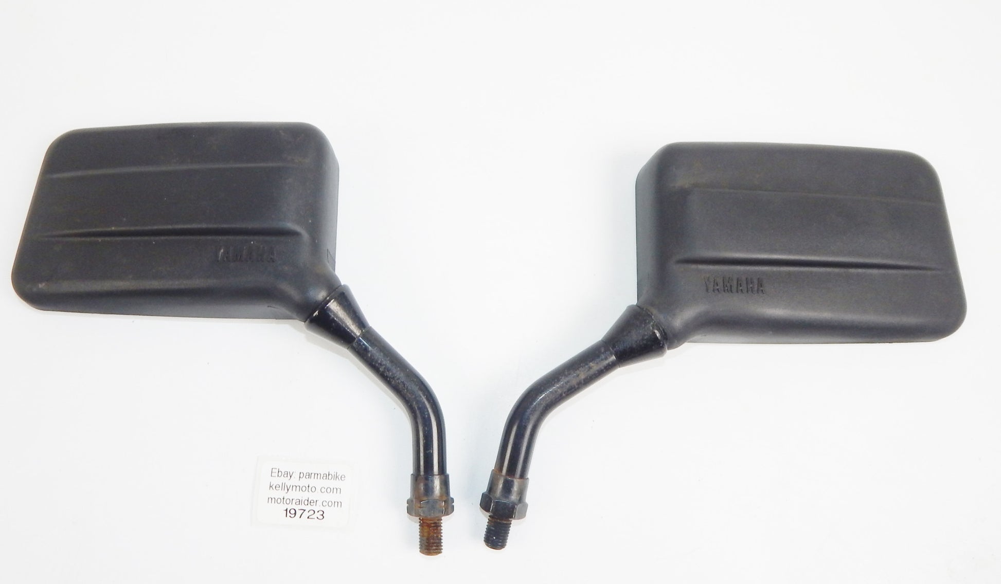 1980's YAMAHA RIGHT LEFT REAR VIEW SIDE MIRROR BLACK VINTAGE XJ FJ XS SECA - MotoRaider