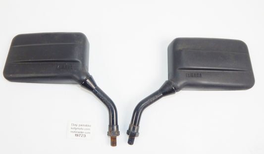 1980's YAMAHA RIGHT LEFT REAR VIEW SIDE MIRROR BLACK VINTAGE XJ FJ XS SECA - MotoRaider