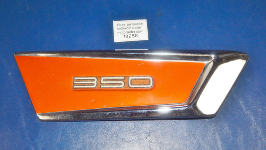 1970's YAMAHA RS350 LEFT OIL TANK ORANGE PANEL COVER VINTAGE - MotoRaider