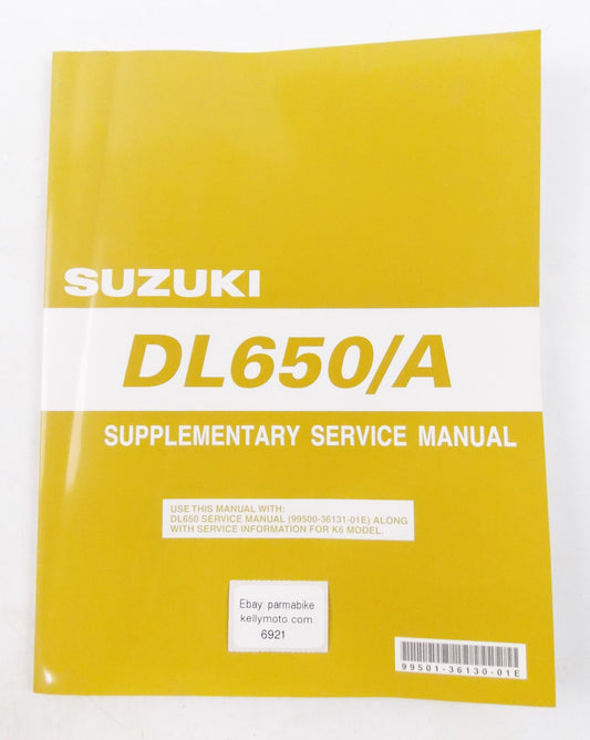 SUZUKI DL650/A SUPPLEMENTARY SERVICE MANUAL BOOK ENGLISH 99501-36130-01E - MotoRaider