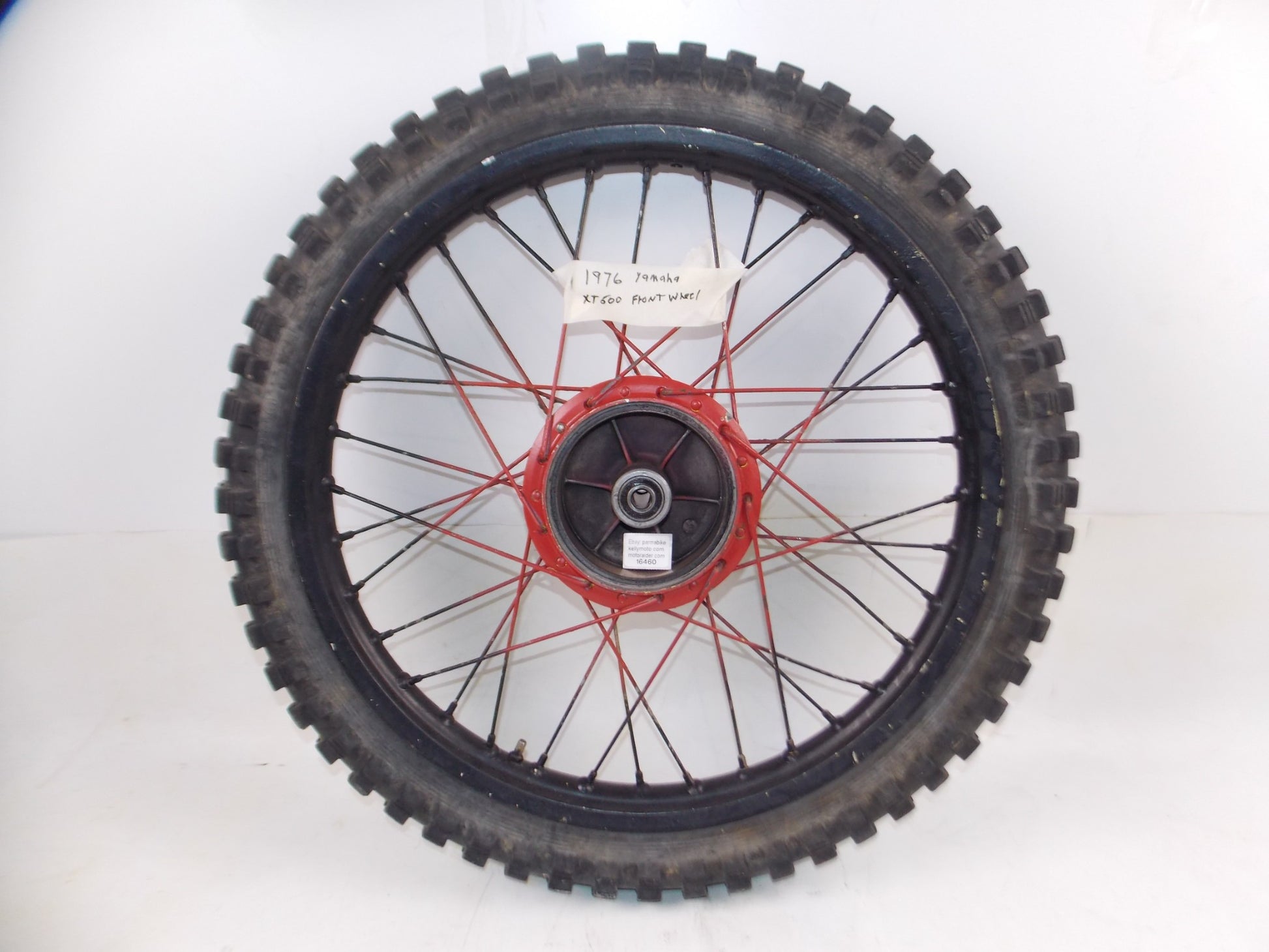 1976 YAMAHA XT500 21" FRONT WHEEL RIM SPOKES HUB VINTAGE SCRAMBLER THUMPER - MotoRaider