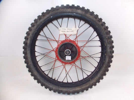 1976 YAMAHA XT500 21" FRONT WHEEL RIM SPOKES HUB VINTAGE SCRAMBLER THUMPER - MotoRaider