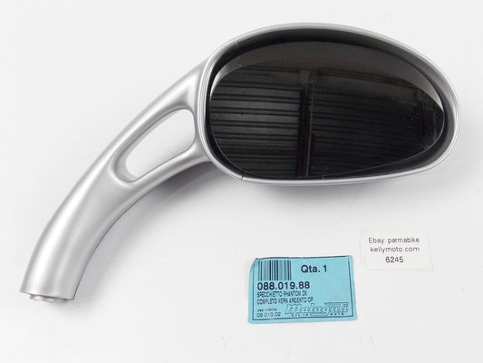 NOS MALAGUTI PHANTOM RIGHT SIDE REAR VIEW MIRROR SILVER GRAY 088.019.88 08801988 - MotoRaider