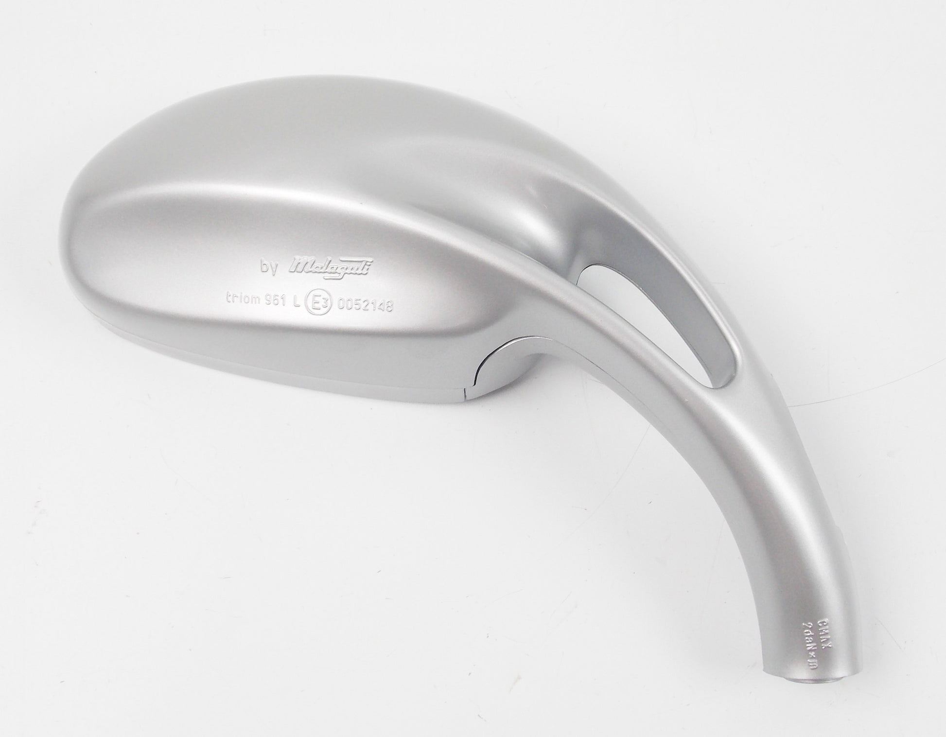 NOS MALAGUTI PHANTOM RIGHT SIDE REAR VIEW MIRROR SILVER GRAY 088.019.88 08801988 - MotoRaider