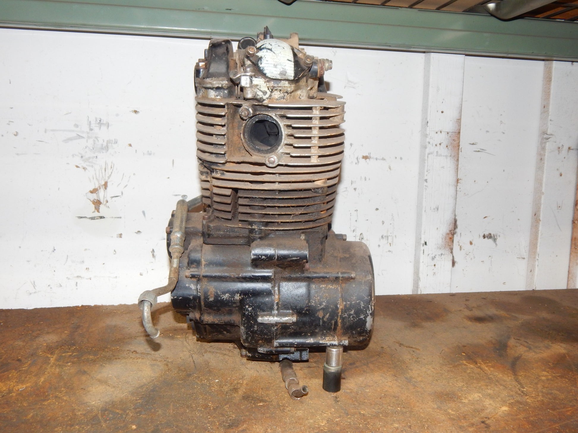 1977 YAMAHA TT500 ENGINE MOTOR 1T1-001161 CRANK CASES CYLINDER HEAD GEARBOX - MotoRaider