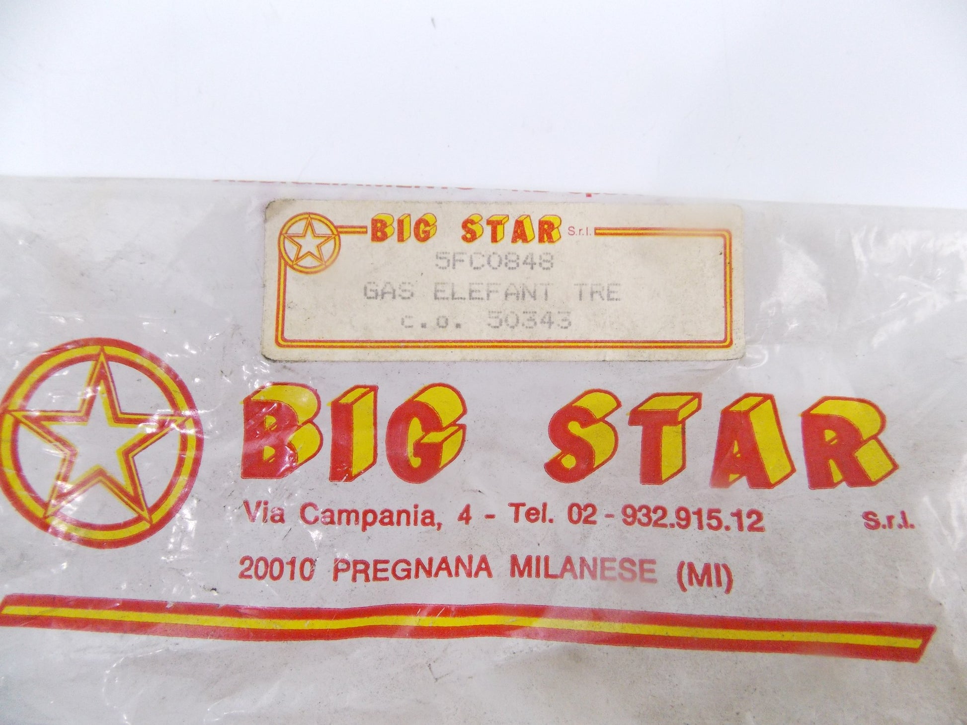NOS OEM 80'S BIG STAR CAGIVA ELEFANTRE 125 THROTTLE CABLE 800050343 | 5FC0848 - MotoRaider