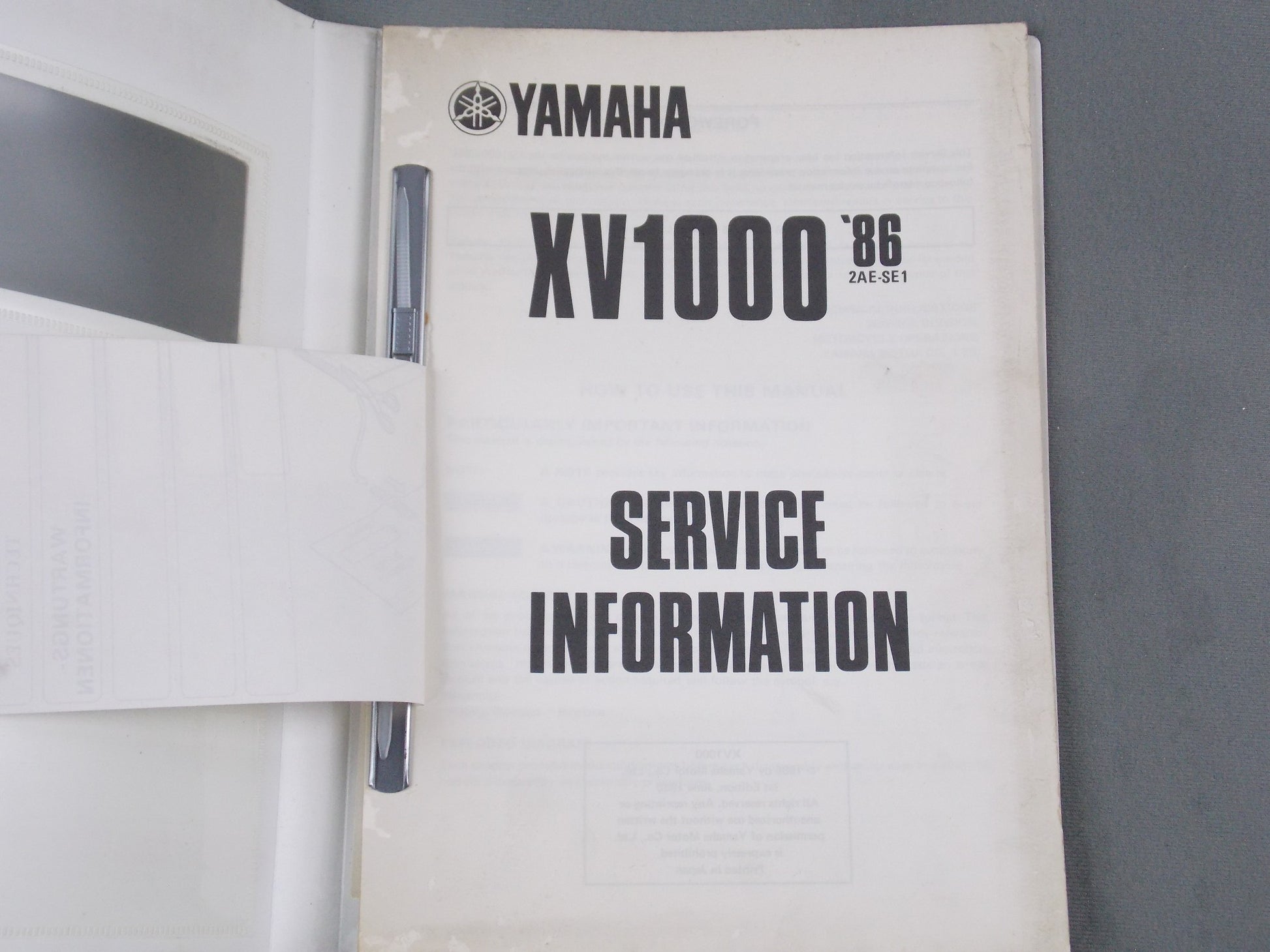 YAMAHA 1986 XV1000 SERVICE INFORMATION MANUALBOOK ENGLISH # 2AE-SE1 - MotoRaider