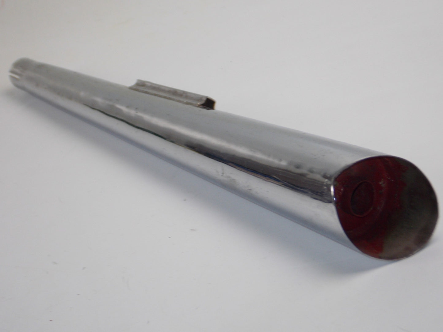 1980's BUSSO DECIBEL CHROME EXHAUST MUFFLER PIPE L=640mm INLET ID=38mm VINTAGE - MotoRaider