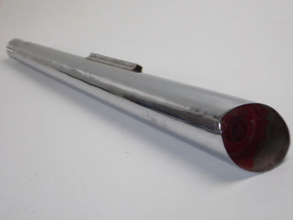 1980's BUSSO DECIBEL CHROME EXHAUST MUFFLER PIPE L=640mm INLET ID=38mm VINTAGE - MotoRaider