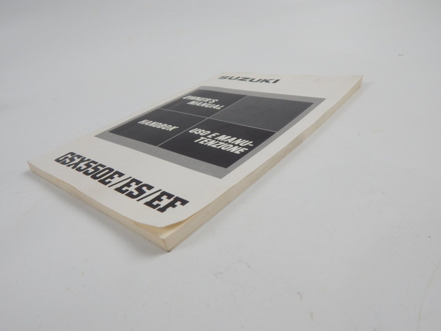 1985 SUZUKI GSX550-E/ES/EF USER OWNER MANUAL BOOK 99011-43423-009 MULTI LANGUAGE - MotoRaider