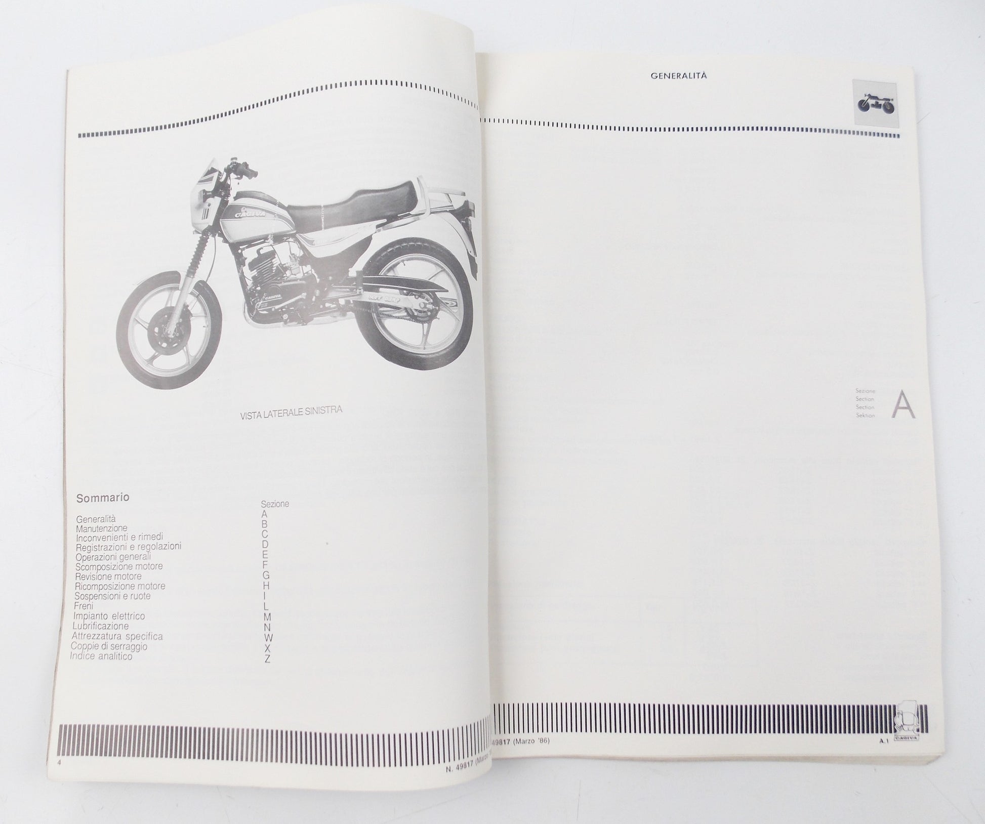 CAGIVA ALETTA ELECTRA 125 WORKSHOP MANUAL REPAIR MAINTENANCE BOOK 49817 - MotoRaider