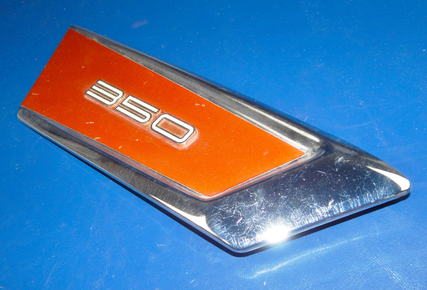 1970's YAMAHA RS350 LEFT OIL TANK ORANGE PANEL COVER VINTAGE - MotoRaider