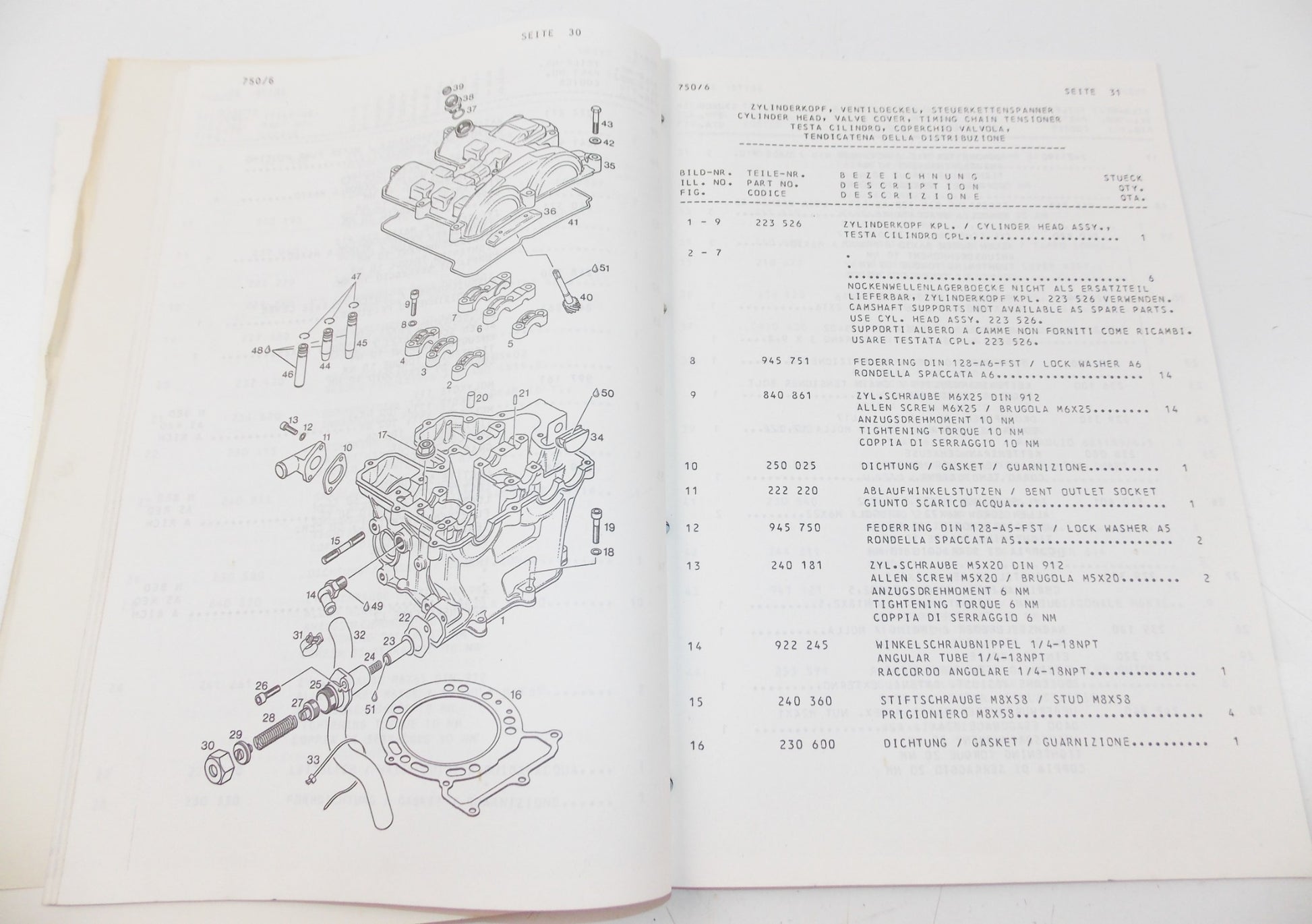 '91 APRILIA PEGASO 650 MOTOR 655 E ROTAX ENDURO SPARE PARTS CATALOG MANUAL BOOK - MotoRaider
