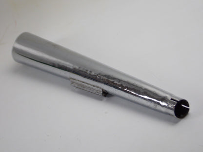1980's BUSSO DECIBEL CHROME EXHAUST MUFFLER PIPE L=640mm INLET ID=38mm VINTAGE - MotoRaider