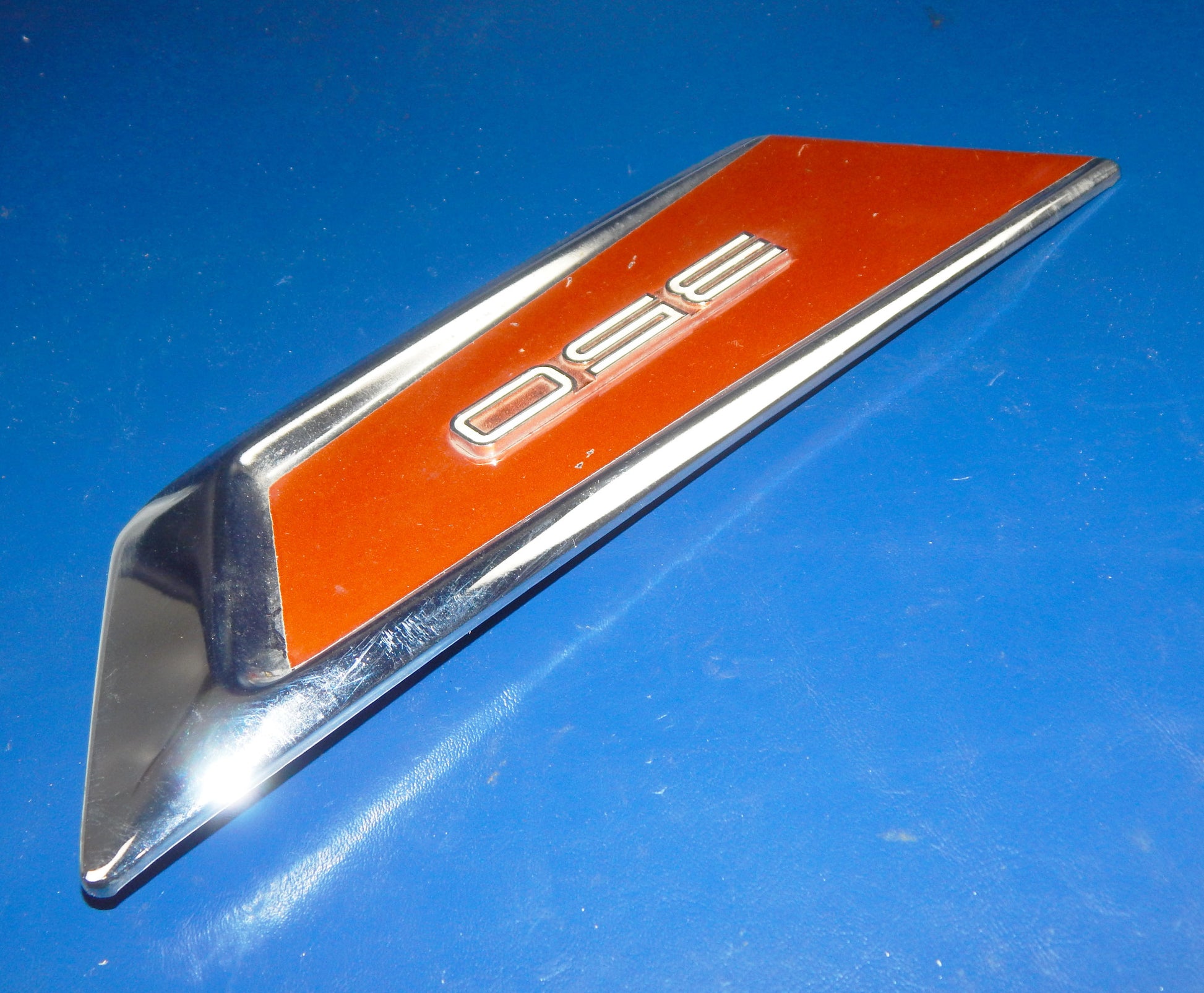 1970's YAMAHA RS350 LEFT OIL TANK ORANGE PANEL COVER VINTAGE - MotoRaider
