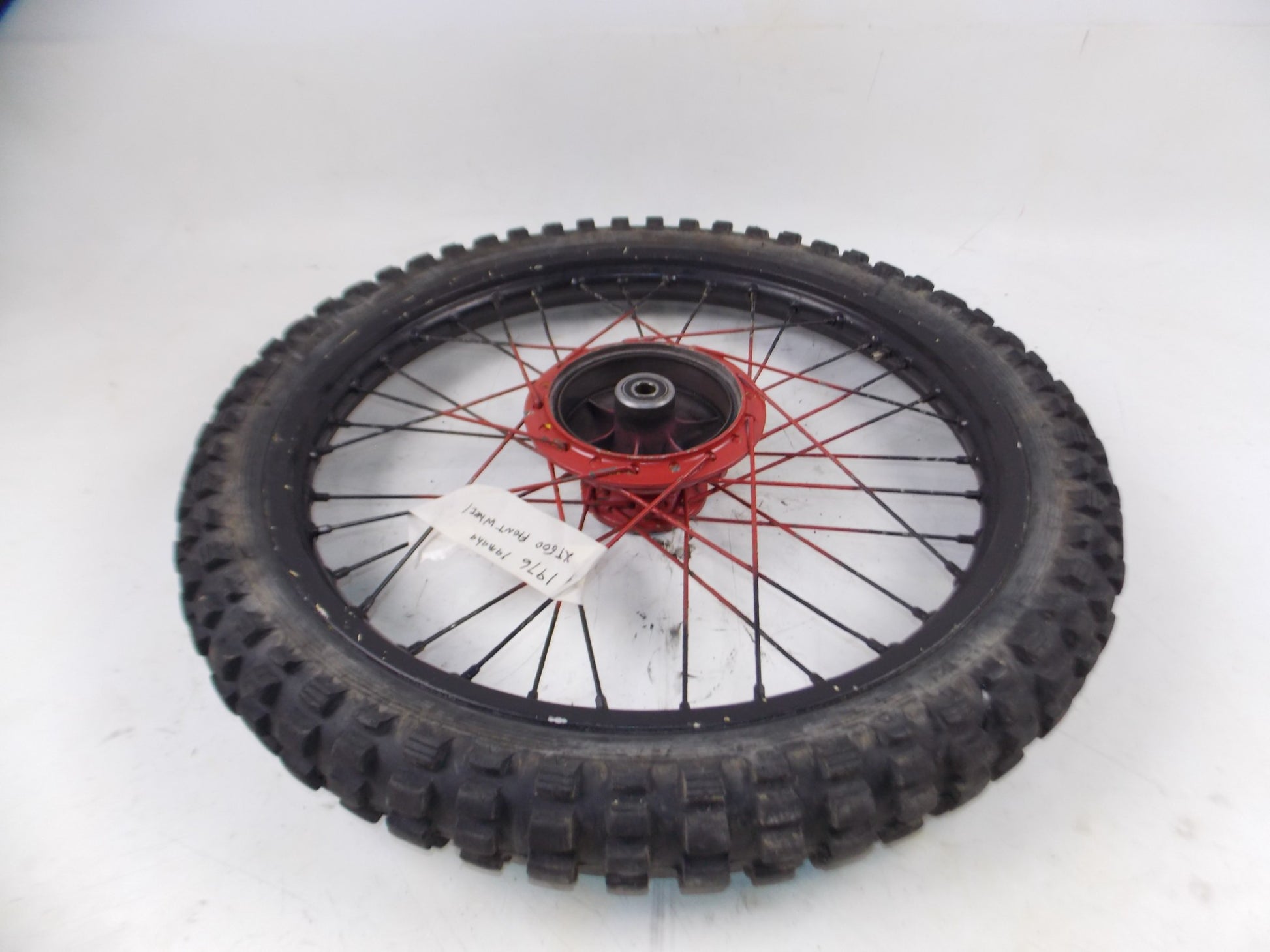 1976 YAMAHA XT500 21" FRONT WHEEL RIM SPOKES HUB VINTAGE SCRAMBLER THUMPER - MotoRaider