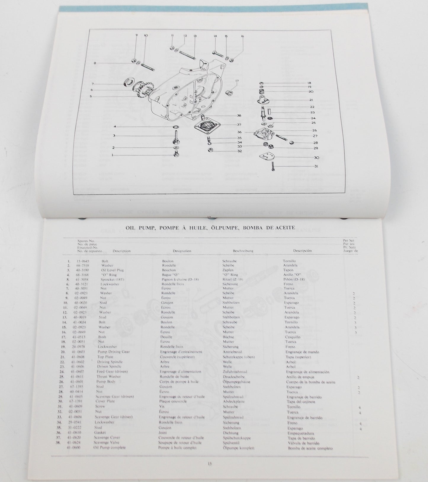 BSA BOOK SPARES MANUAL B44 VICTOR ENDURO 1966 ENGLISH FRENCH GERMAN SPANISH - MotoRaider