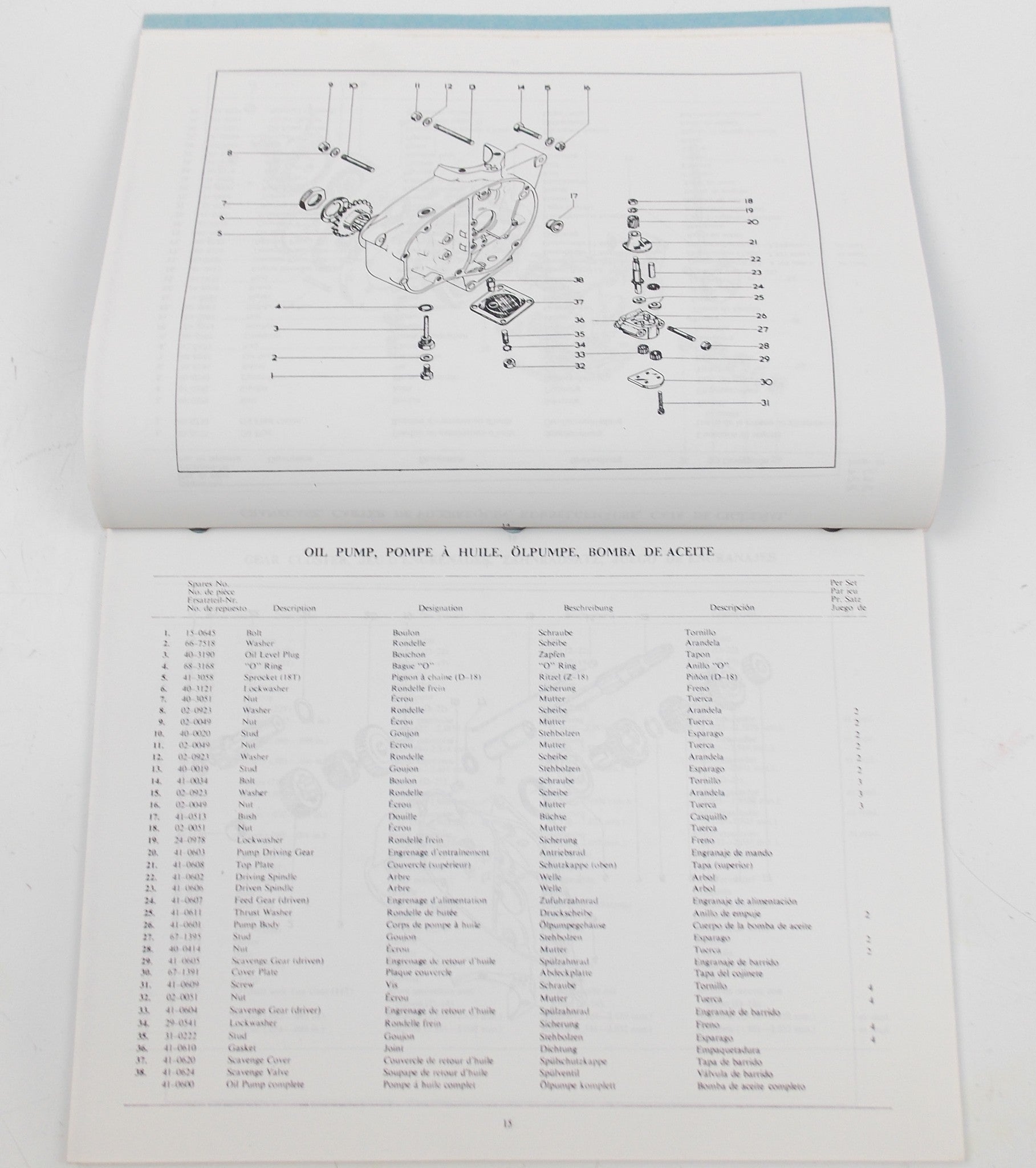 BSA BOOK SPARES MANUAL B44 VICTOR ENDURO 1966 ENGLISH FRENCH GERMAN SPANISH - MotoRaider