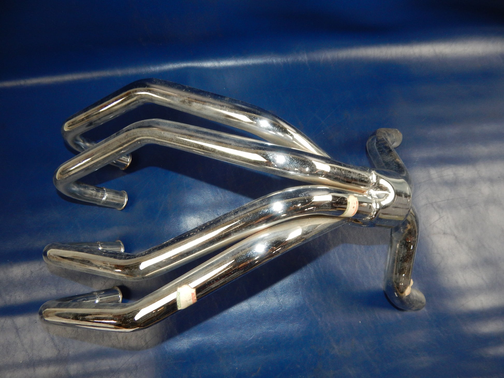 HONDA CB400 MARVING 4 in 2 CHROME HEADER PIPE EXHAUST MUFFLER H-400 VINTAGE CAFE - MotoRaider