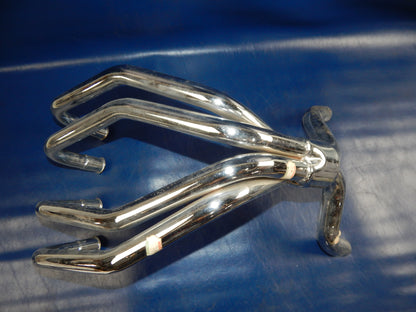 HONDA CB400 MARVING 4 in 2 CHROME HEADER PIPE EXHAUST MUFFLER H-400 VINTAGE CAFE - MotoRaider