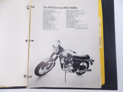 OEM TRIUMPH 1974 TRIDENT BONNEVILLE 750 TR5MX MODEL LINE DEALER MANUAL BINDER - MotoRaider
