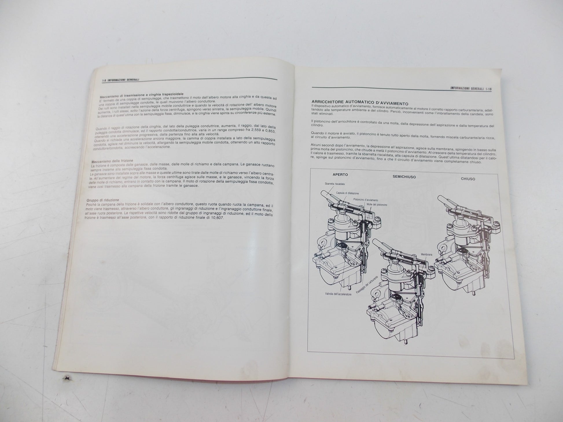 11/1990 SERVICE MANUAL CATALOG BOOK SUZUKI SCOOTER CP50 ITALIAN 99500-10240-034 - MotoRaider