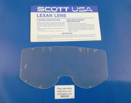 SCOTT USA GOGGLES LEXAN LENS CLEAR VINTAGE VISOR SHIELD MOTOCROSS ENDURO TRIAL - MotoRaider