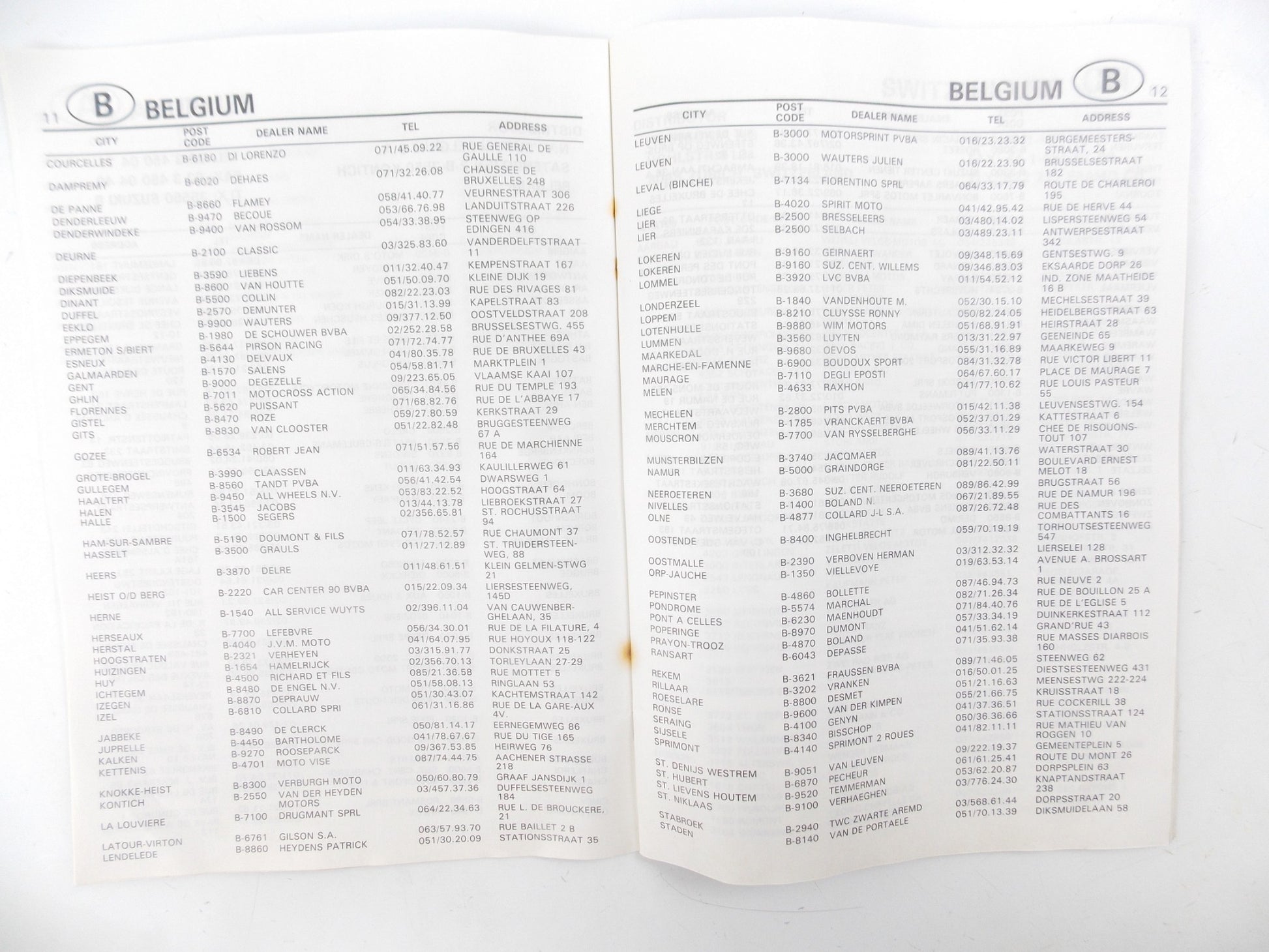 1994 INTER-EUROPE SUZUKI MOTORCYCLES DEALER NETWORK BOOK CATALOG 99013-19940-EUR - MotoRaider