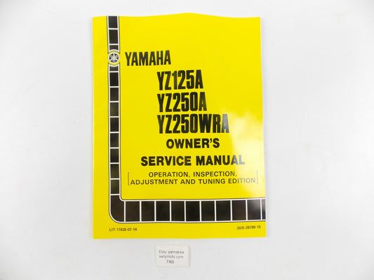 1989 YAMAHA OWNER SERVICE MANUAL BOOK CATALOG YZ125A/250A/250WRA 3SR-28199-15 - MotoRaider