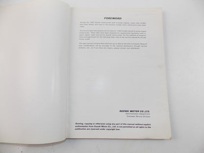 06/1982 SERVICE DATA MANUAL SUZUKI 4 STROKE BIKES ENGLISH 99510-01821-01E - MotoRaider
