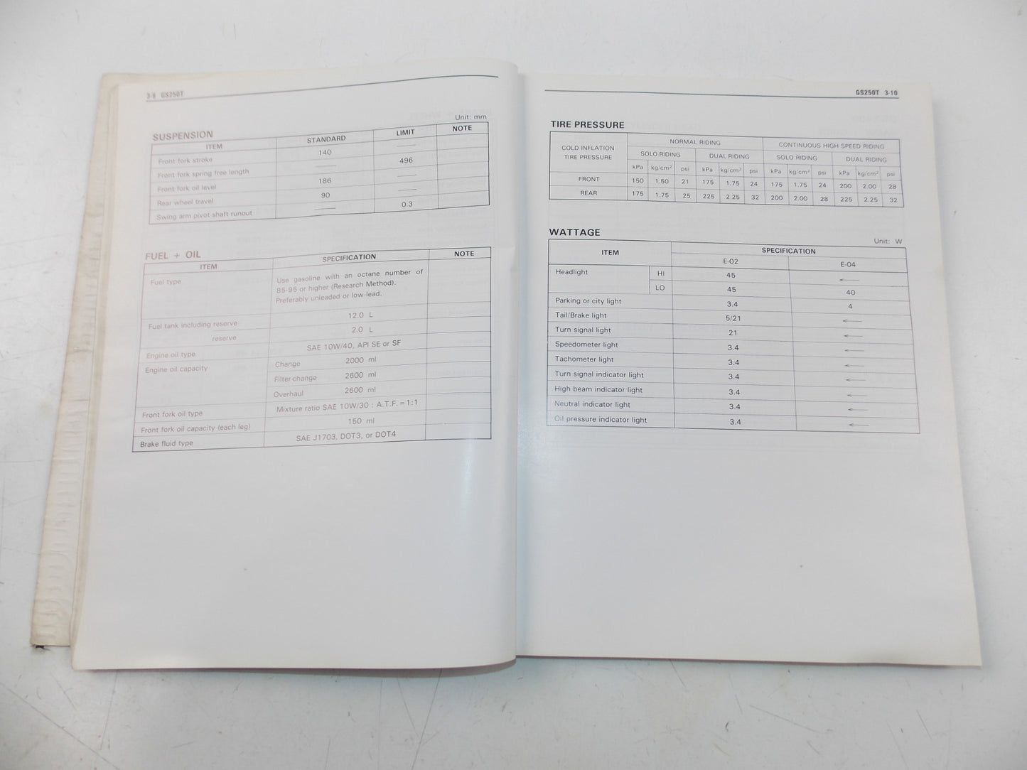 06/1982 SERVICE DATA MANUAL SUZUKI 4 STROKE BIKES ENGLISH 99510-01821-01E - MotoRaider