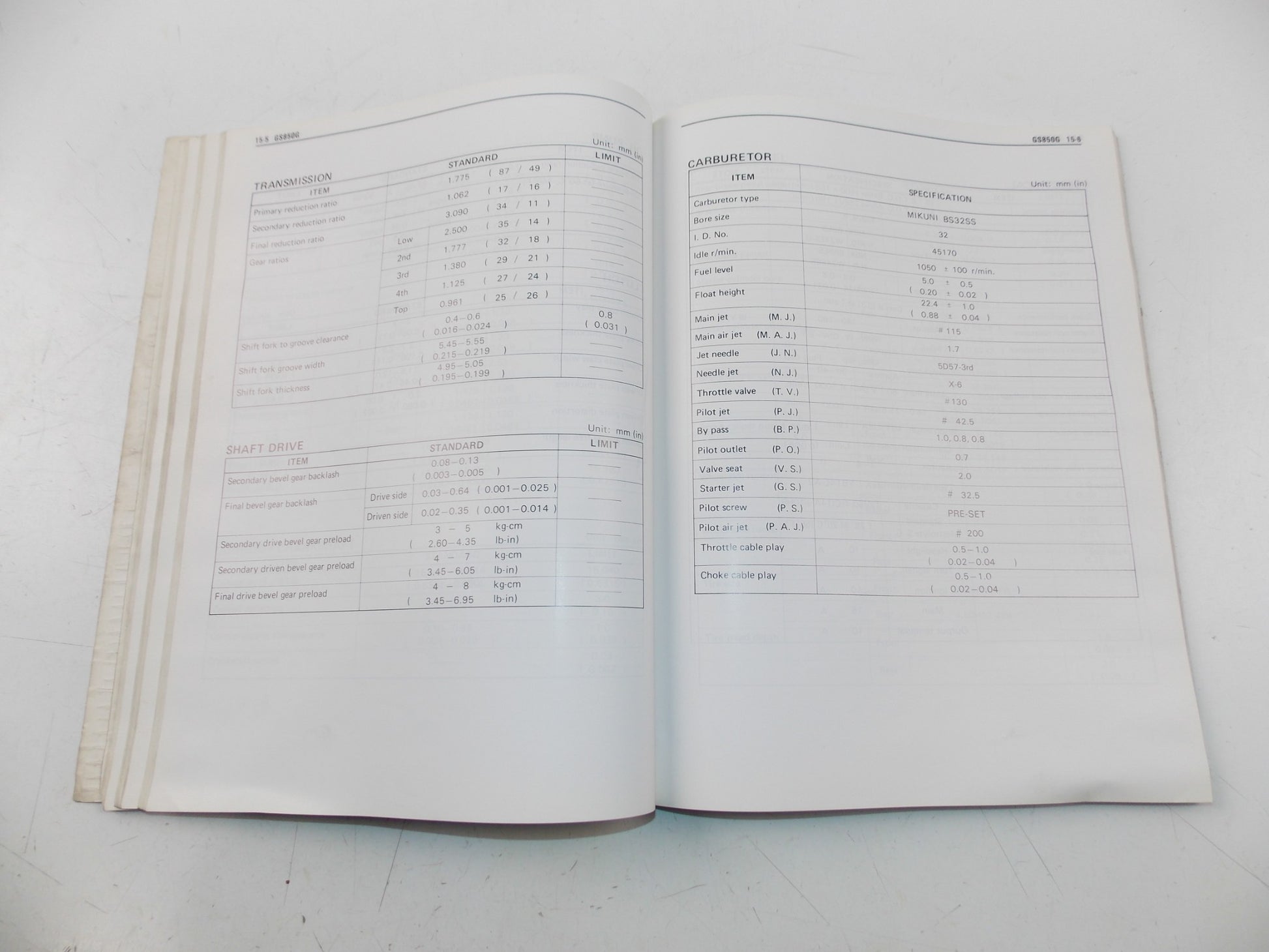 06/1982 SERVICE DATA MANUAL SUZUKI 4 STROKE BIKES ENGLISH 99510-01821-01E - MotoRaider