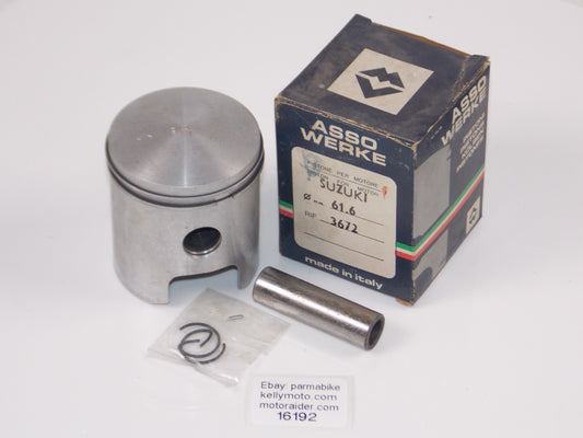 NOS ASSO WERKE 2141 PISTO 61.6MM 3672 + CIRCLIPS + 16MM PIN + RING 16192 - MotoRaider