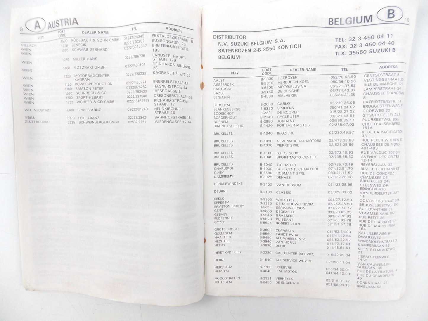 1993 SUZUKI INTER-EUROPE DEALER NETWORK MANUAL BOOK CATALOG 99013-19930-EUR - MotoRaider