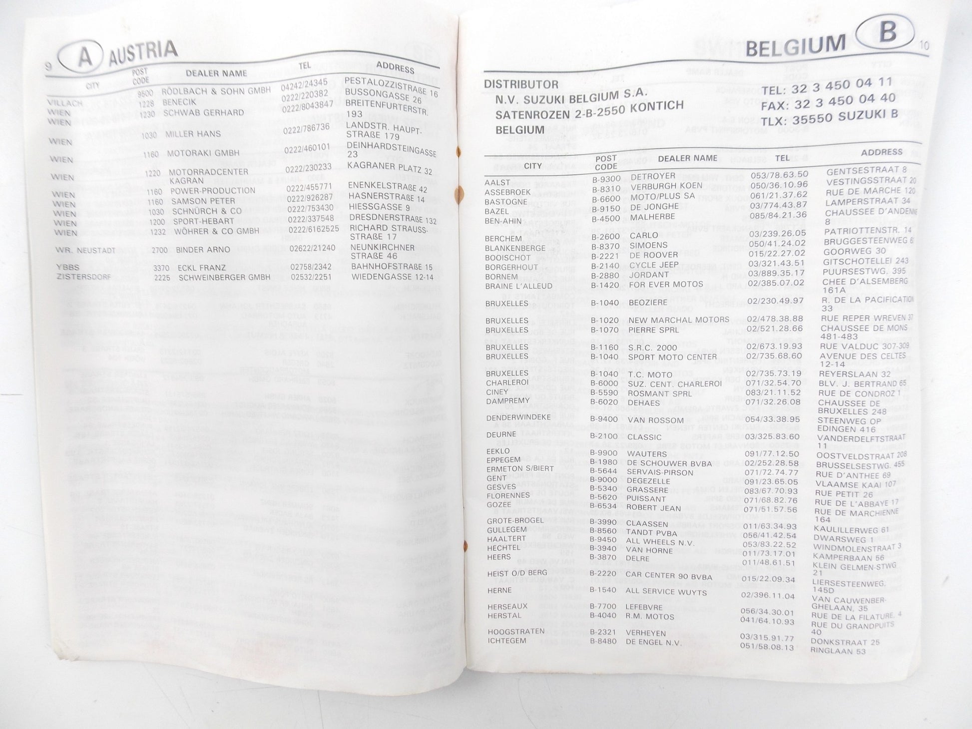 1993 SUZUKI INTER-EUROPE DEALER NETWORK MANUAL BOOK CATALOG 99013-19930-EUR - MotoRaider