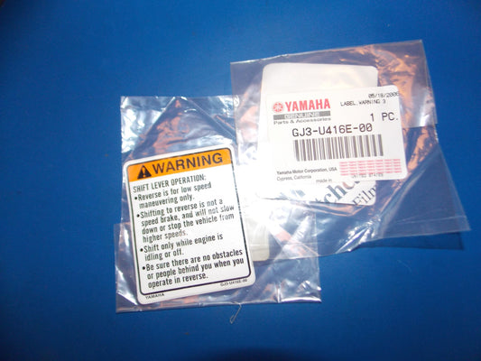 NOS YAMAHA 1995-2000 WVT770/1100/760 SV1200  LABEL WARING 3  GJ3-U416E-00 - MotoRaider