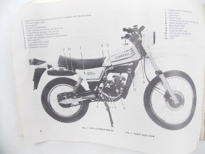 CAGIVA SXT 125 OWNER'S MANUAL USER MAINTENANCE BOOK CATALOG ENGLISH ITALIAN - MotoRaider