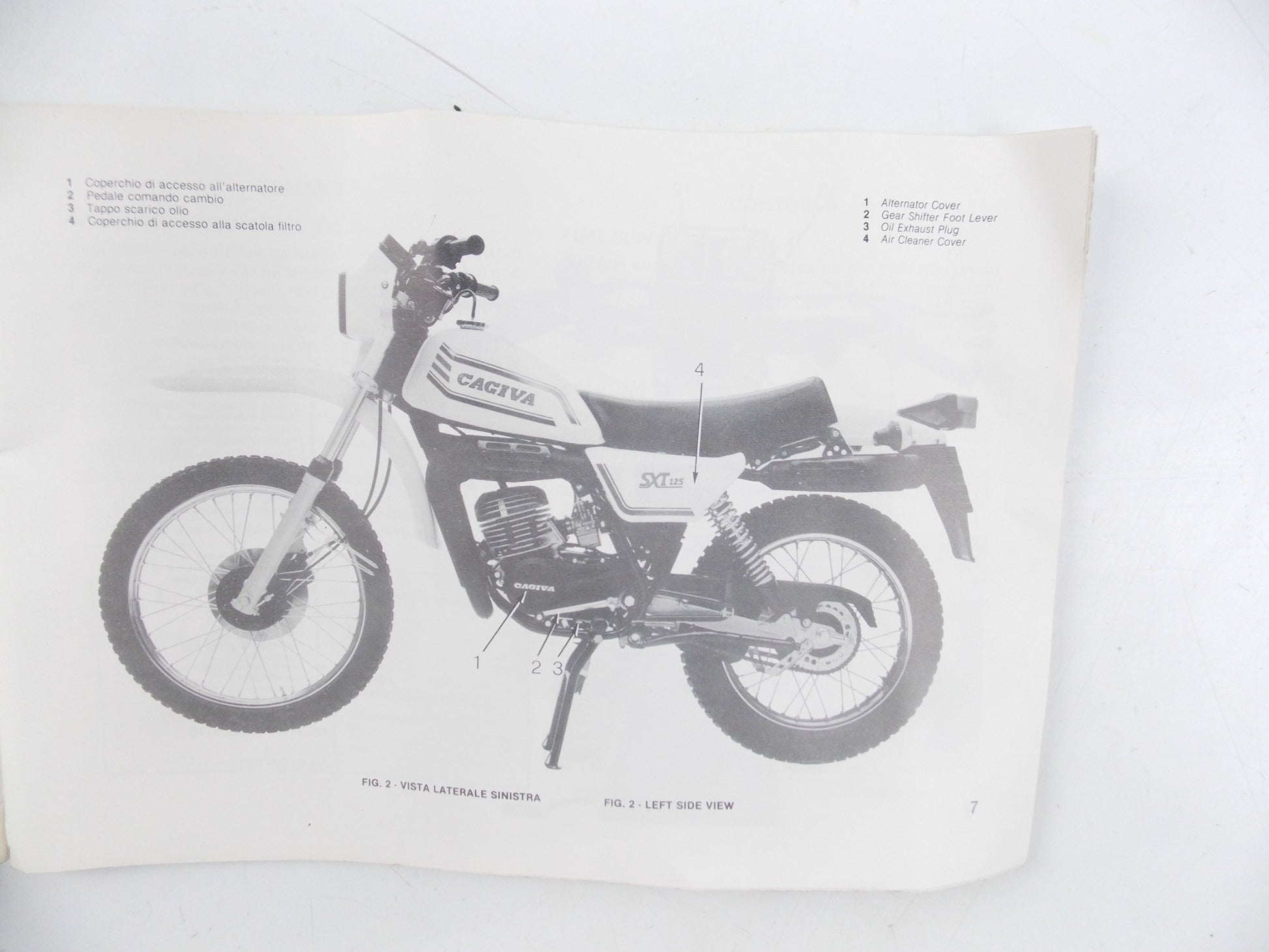 CAGIVA SXT 125 OWNER'S MANUAL USER MAINTENANCE BOOK CATALOG ENGLISH ITALIAN - MotoRaider