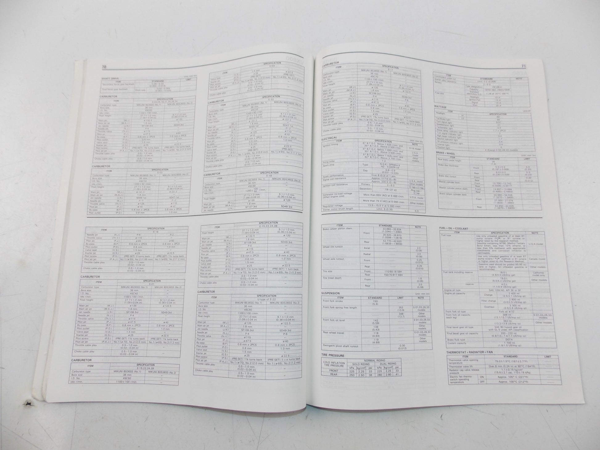 03/1991 SERVICE DATA MANUAL BOOK SUZUKI 4 & 2 STROKE MOTORCYCLES 99510-01910-01E - MotoRaider
